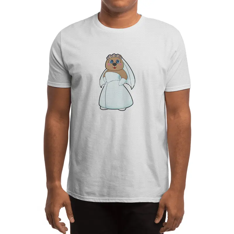 Bear as Bride with Wreath of Flowers Spor T-Shirt