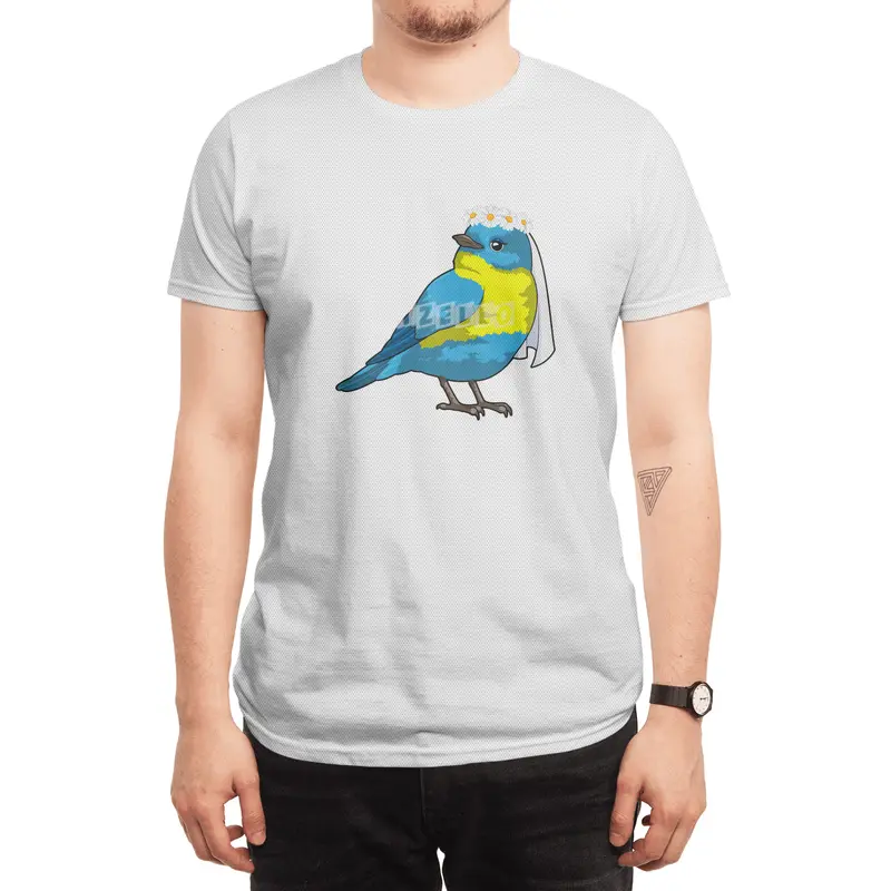 Bird as Bride with Wreath of flowers Spor T-Shirt