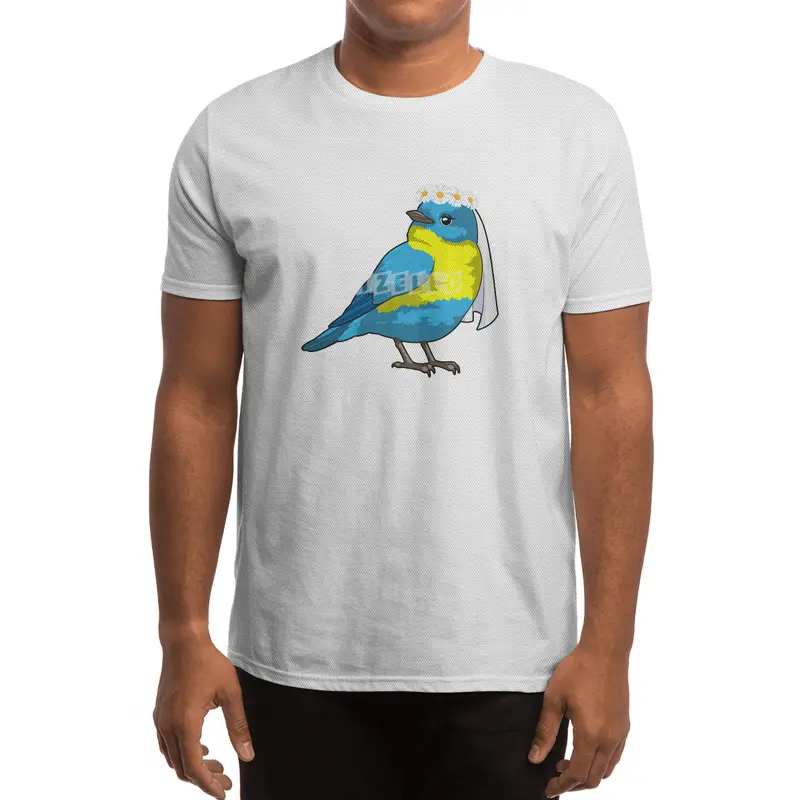 Bird as Bride with Wreath of flowers Spor T-Shirt