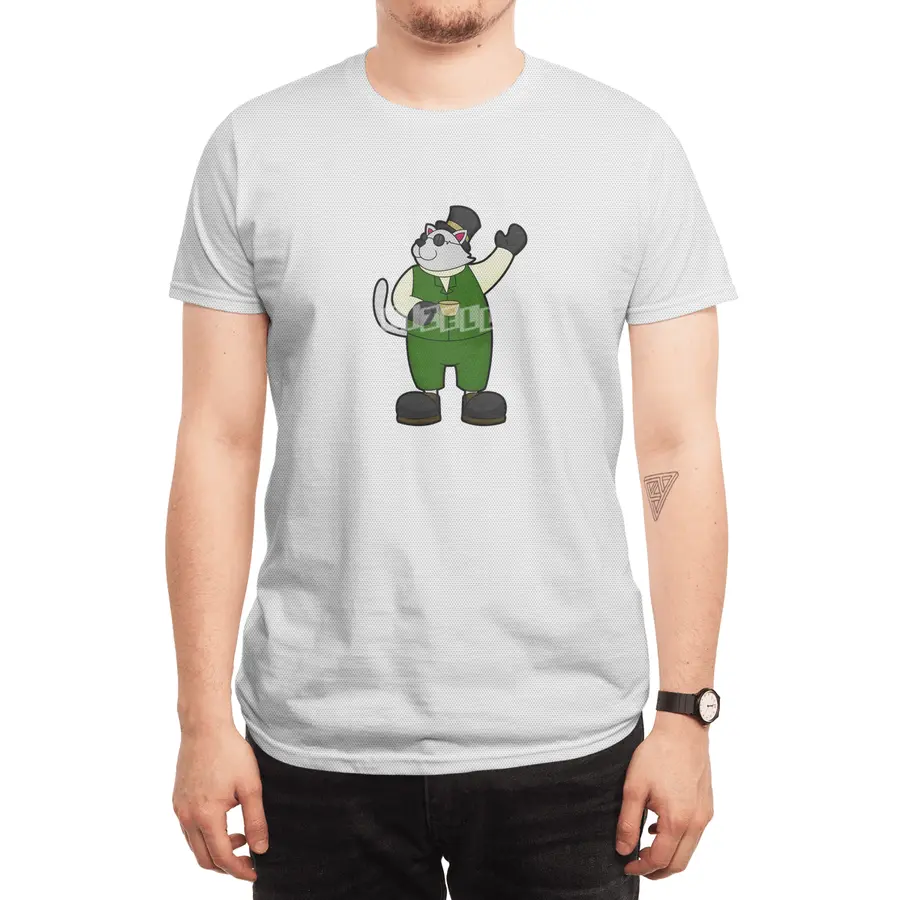 Cat as Groom with Coffee & Hat Spor T-Shirt