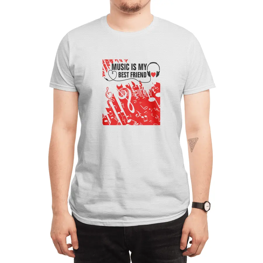 Music is My Best Friend Spor T-Shirt