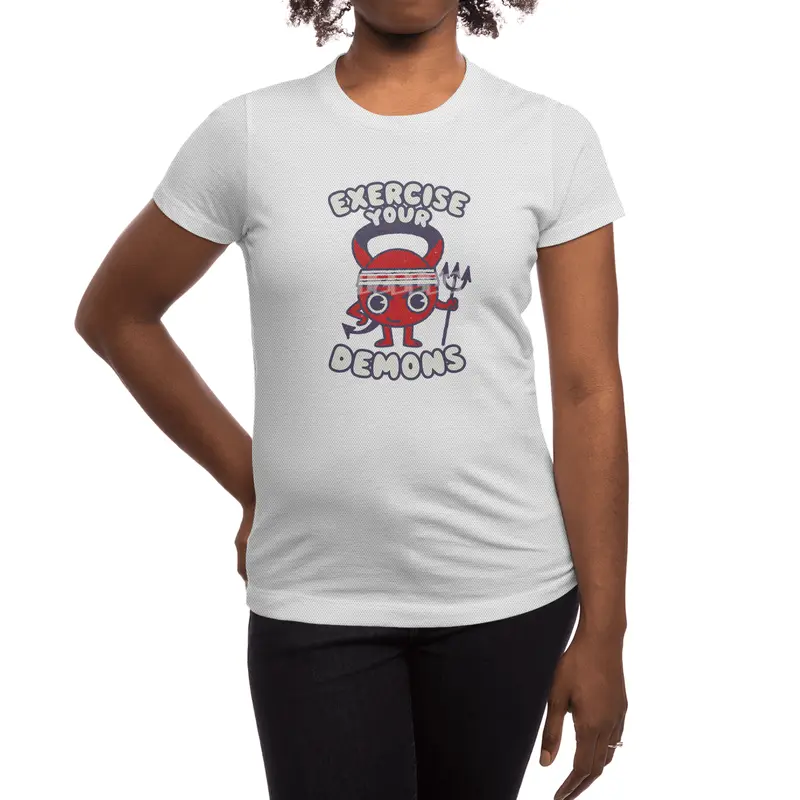 Exercise Your Demon - Humorous Cartoon Gym Funny Workout Graphic Spor T-Shirt