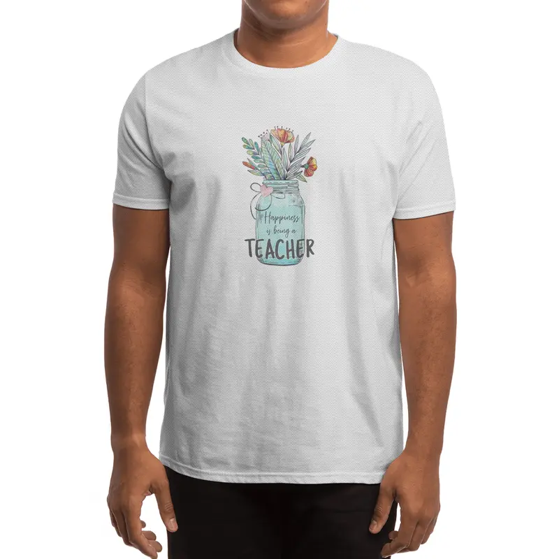 Happiness is being a Teacher - Mason Jar Flowers Spor T-Shirt