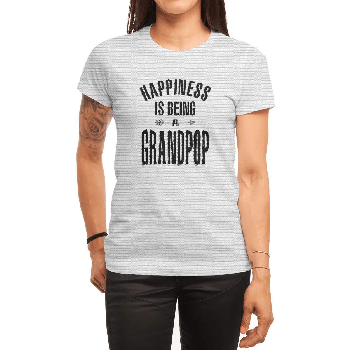 Mens Happiness is Being a Grandpop | Dad and Grandpa Spor T-Shirt