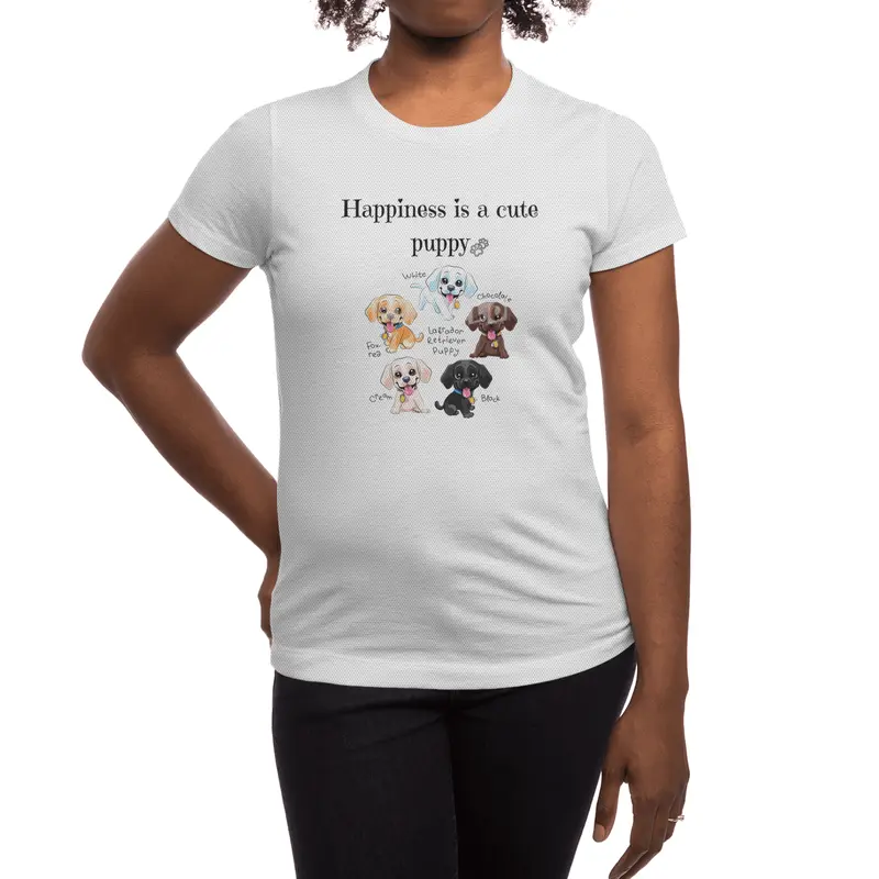 Happiness is a cute puppy Spor T-Shirt
