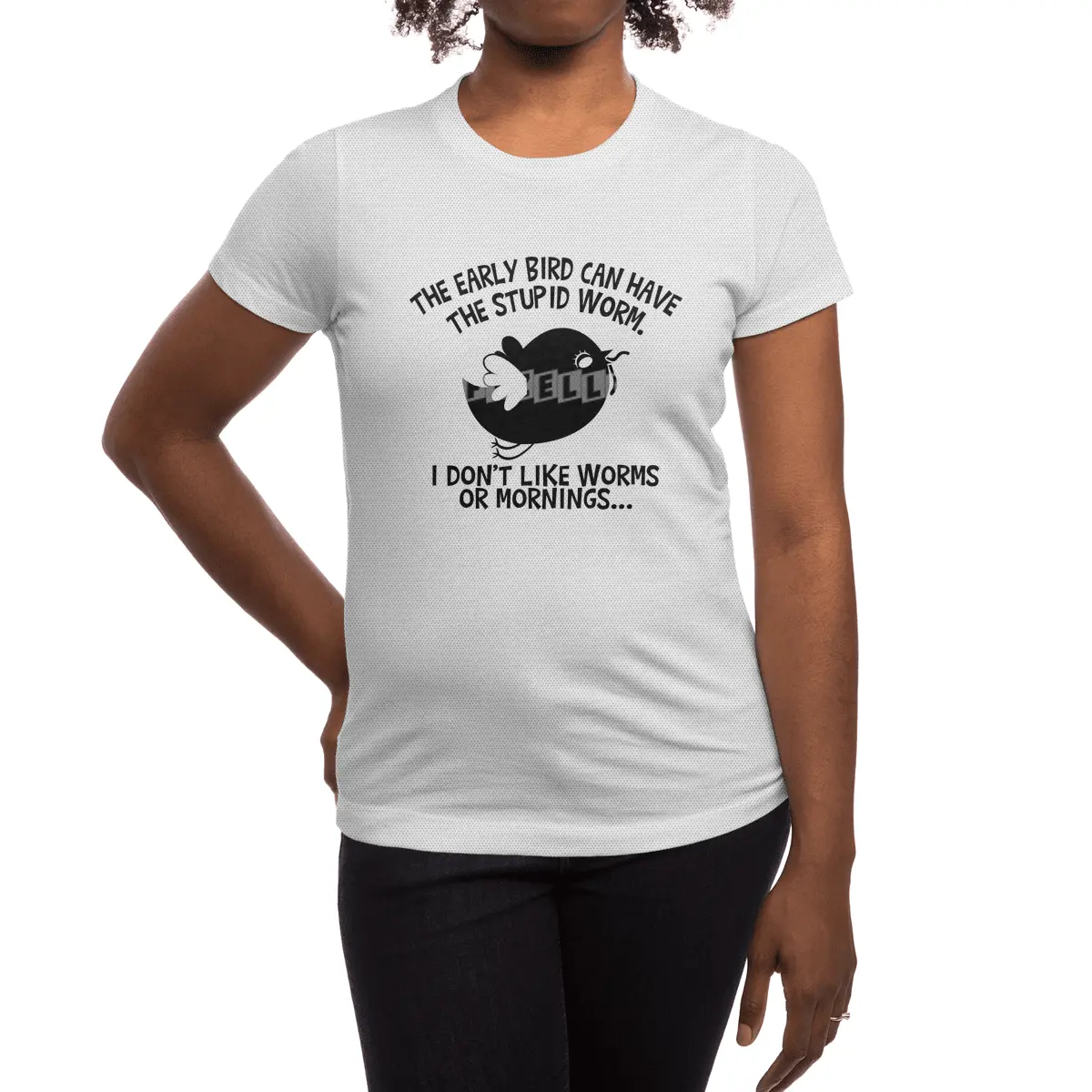 The Early Bird Can Have The Stupid Worm (b&w) Spor T-Shirt