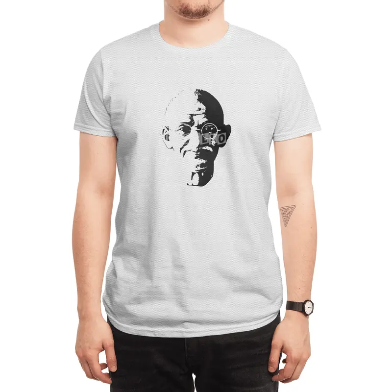Mahatma Gandhi Minimalistic Pop Art Spor T-Shirt