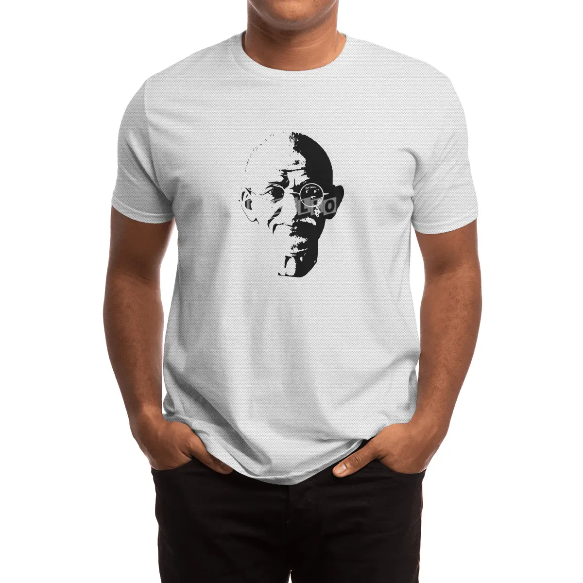 Mahatma Gandhi Minimalistic Pop Art Spor T-Shirt