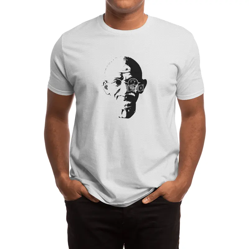 Mahatma Gandhi Minimalistic Pop Art Spor T-Shirt