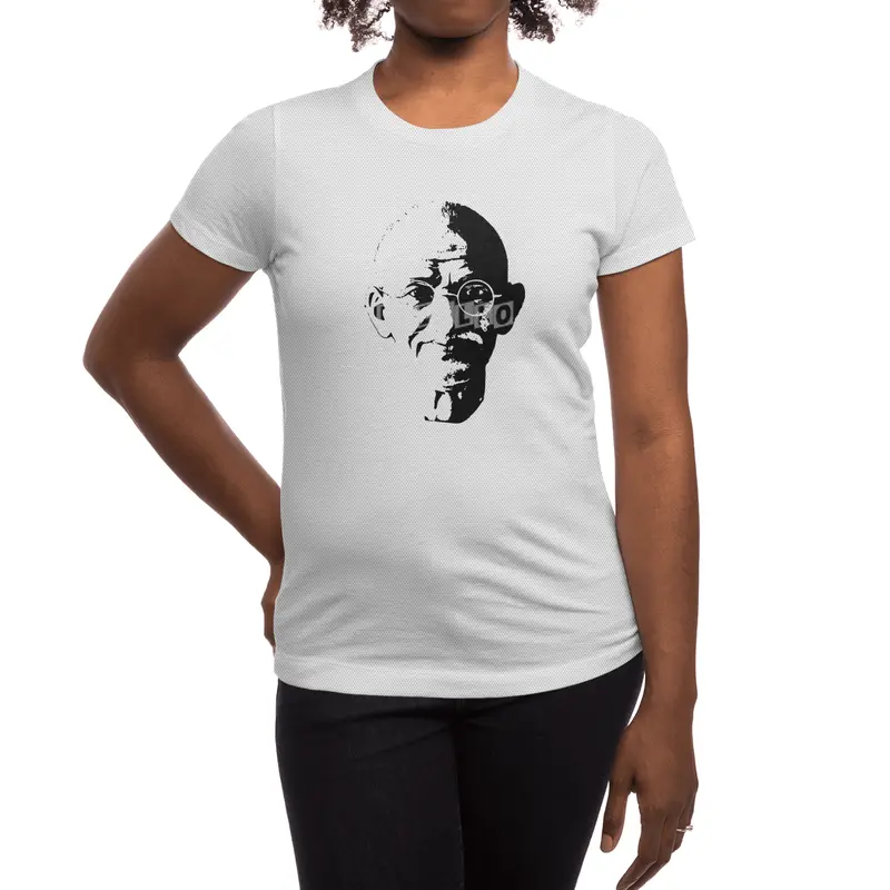 Mahatma Gandhi Minimalistic Pop Art Spor T-Shirt