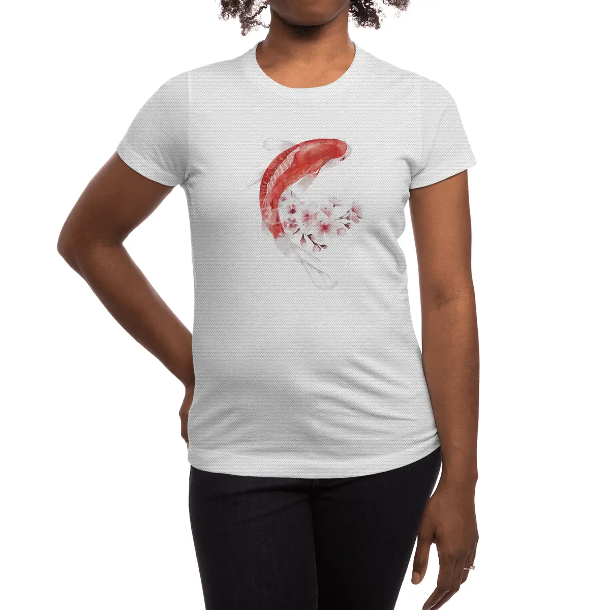 Koi Fish and Cherry Blossoms Spor T-Shirt