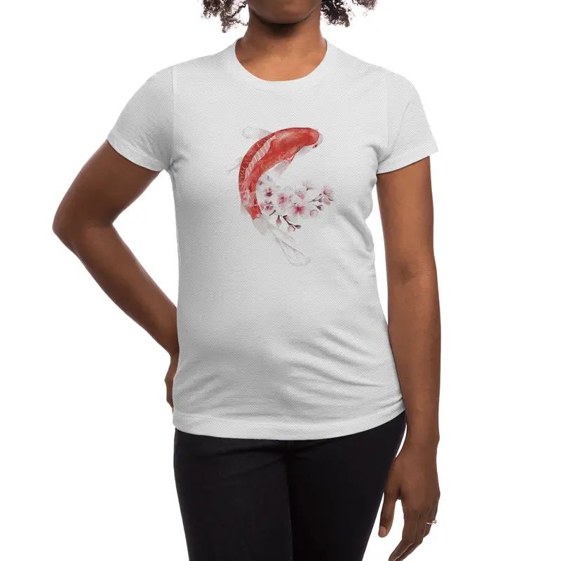 Koi Fish and Cherry Blossoms Spor T-Shirt
