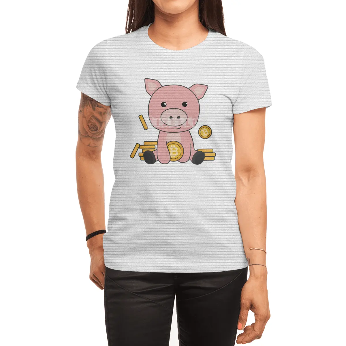 Bitcoin Piggy Bank Hodl Coins Hold Digital Spor T-Shirt