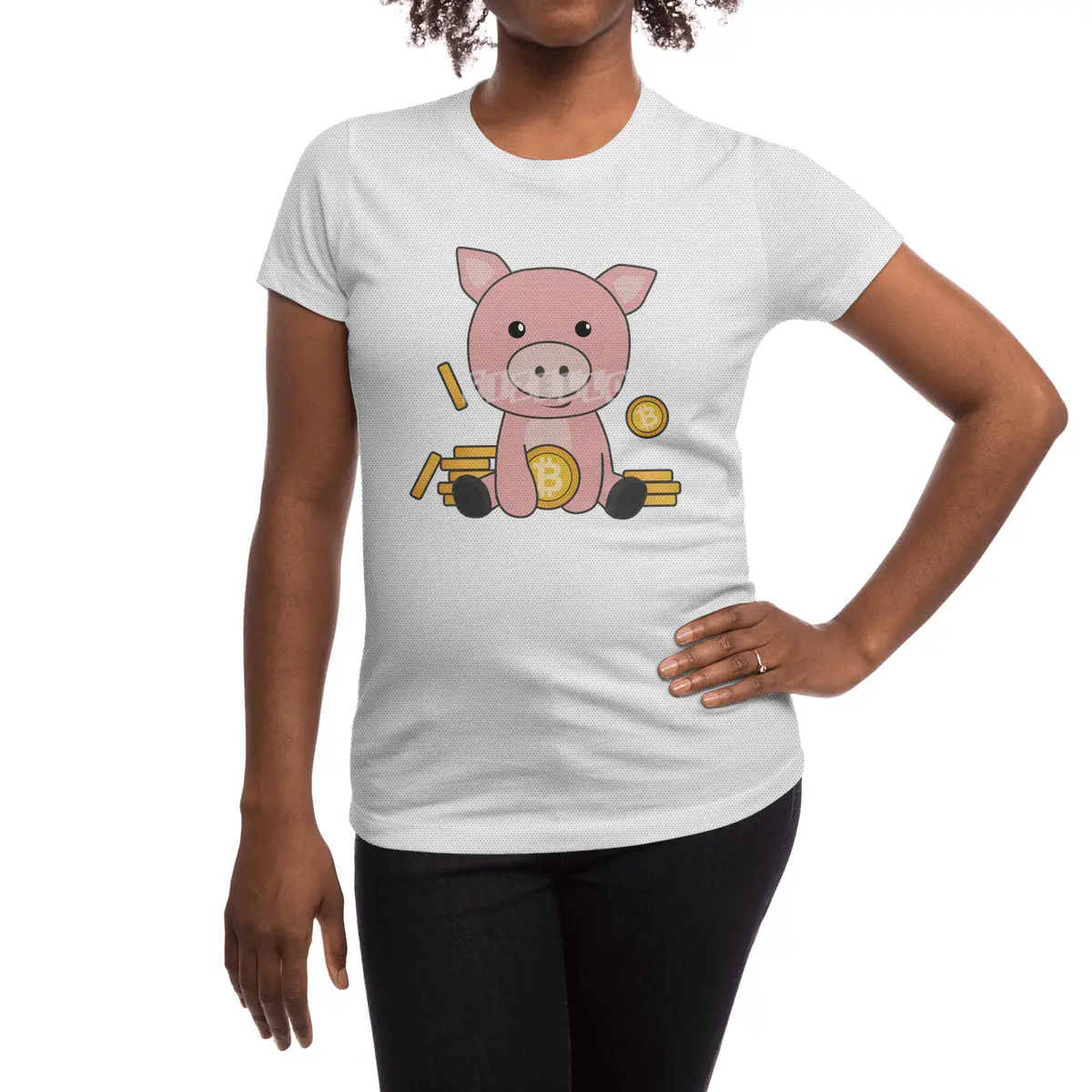 Bitcoin Piggy Bank Hodl Coins Hold Digital Spor T-Shirt