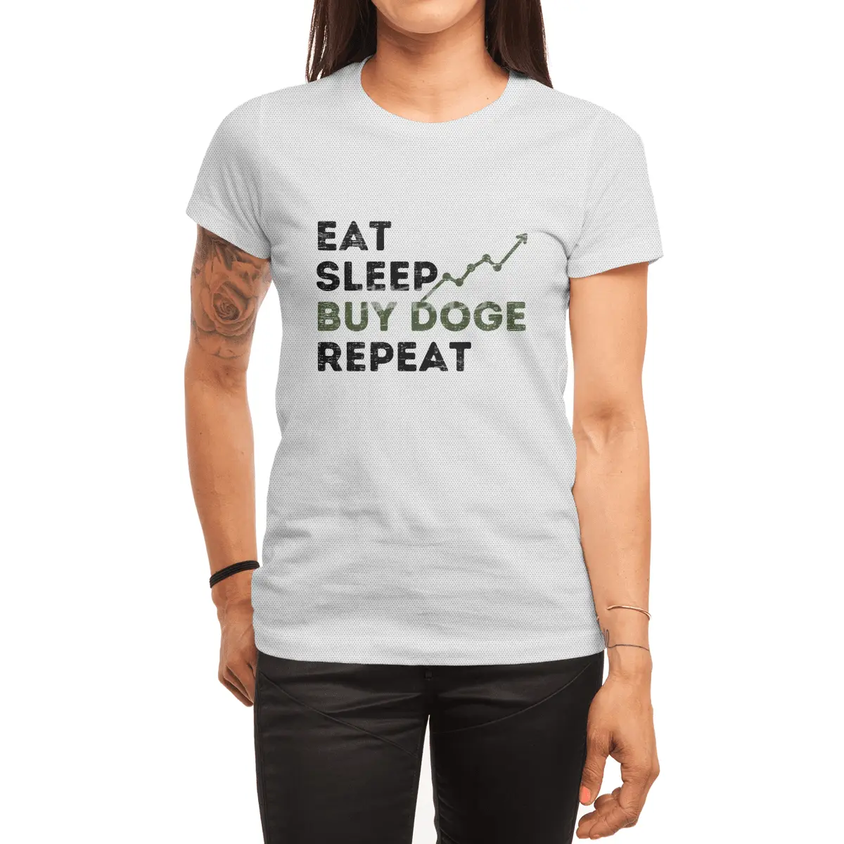 Eat Sleep Buy Doge Repeat,Funny Doge Coin Quotes Spor T-Shirt