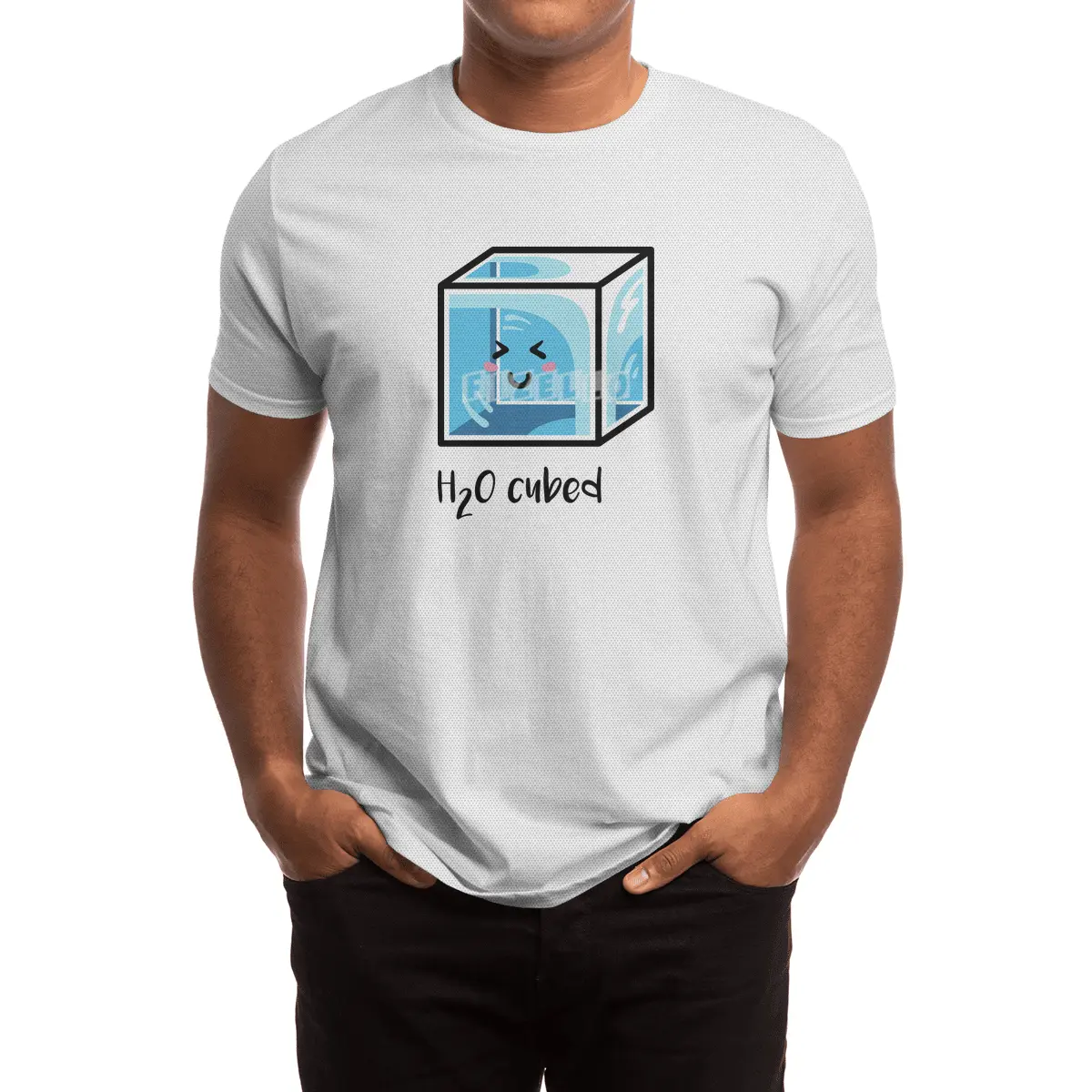 H2O Cubed Ice Block Chemistry Science Joke Spor T-Shirt