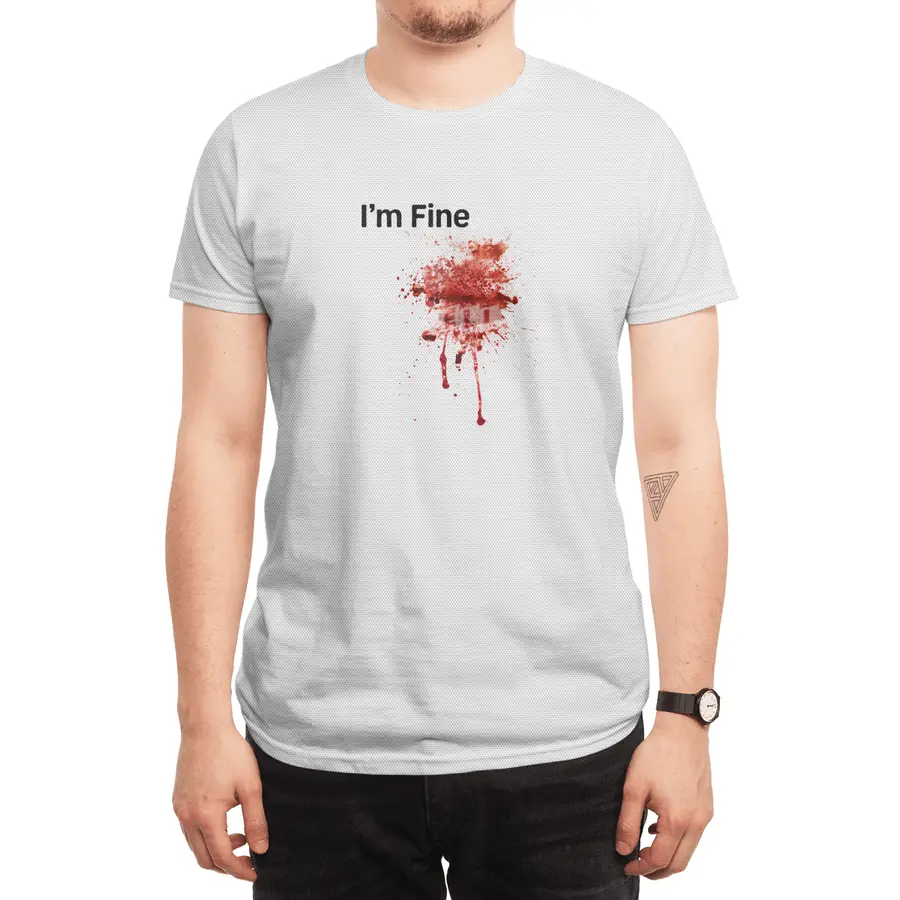 I'm Fine Movie Bloody Zombie Sarcastic Very Funny Tee Spor T-Shirt