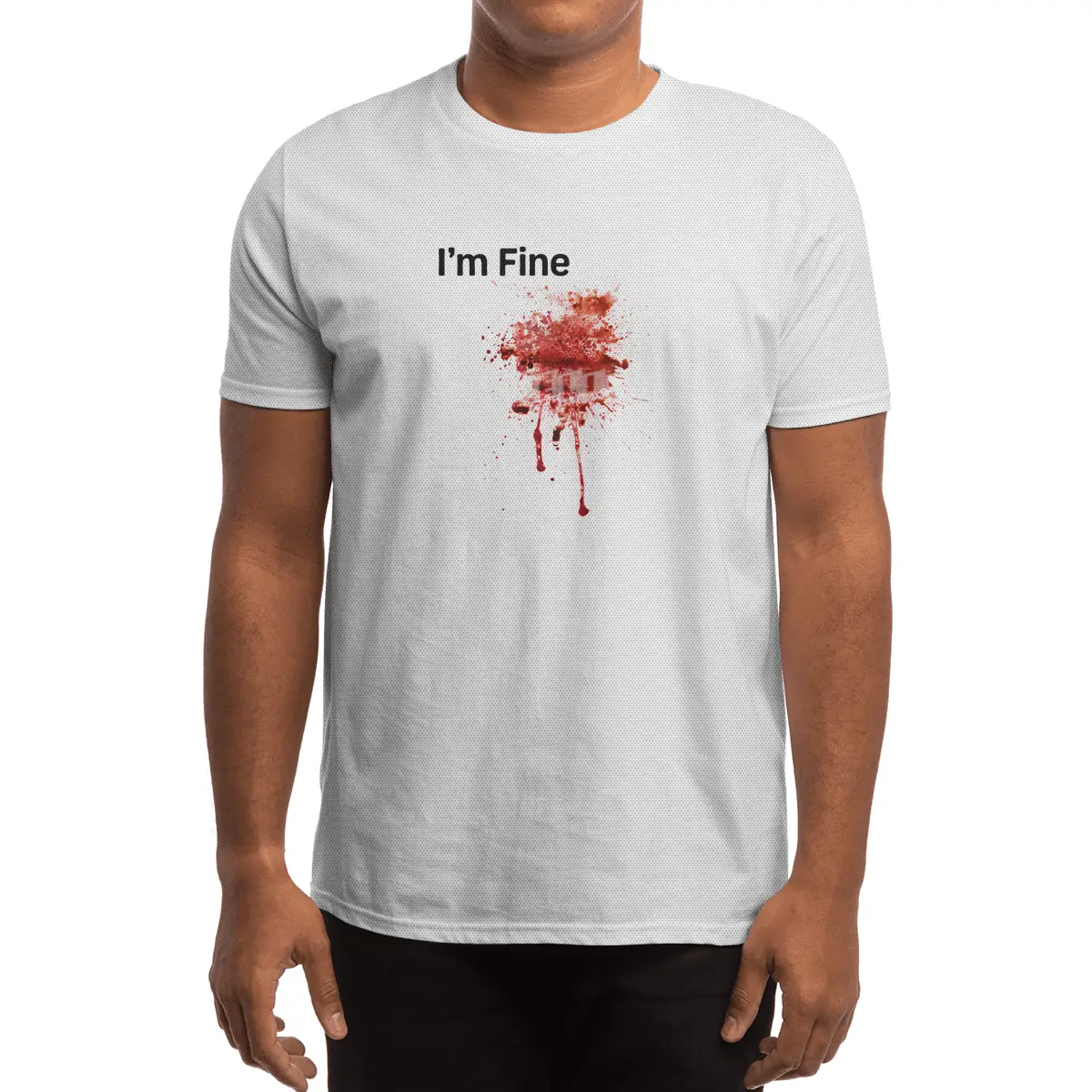 I'm Fine Movie Bloody Zombie Sarcastic Very Funny Tee Spor T-Shirt