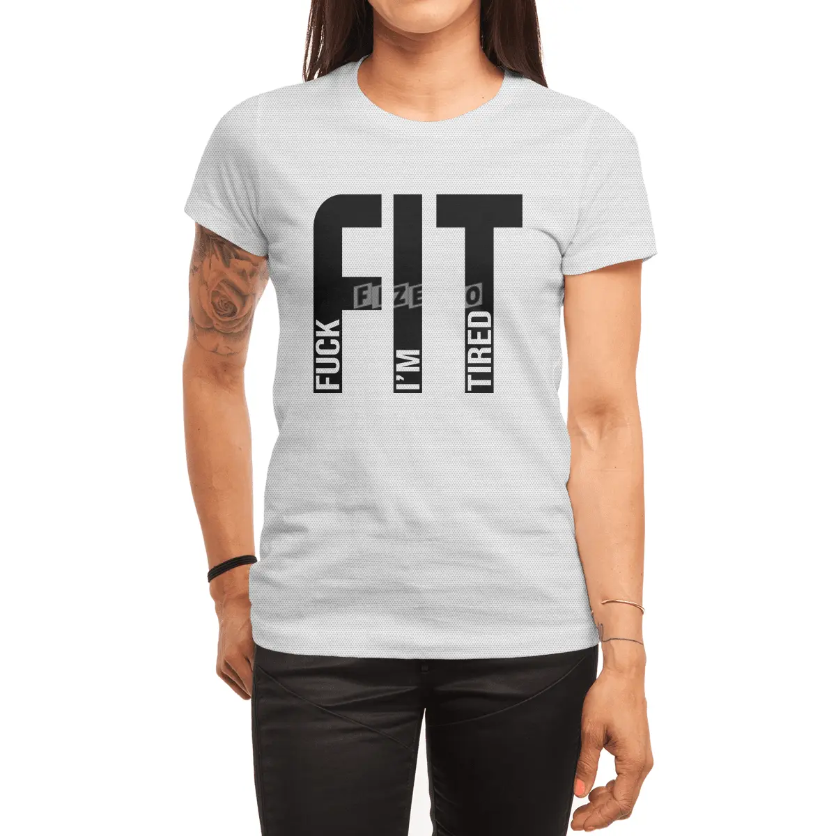 FIT Fuck I'm Tired Gym and Workout Fitness Spor T-Shirt