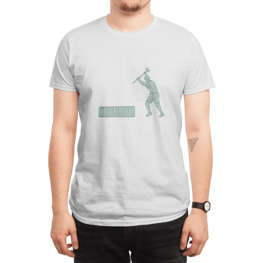 Fitness Athlete Sledge Hammer Striking Tire Drawing Spor T-Shirt