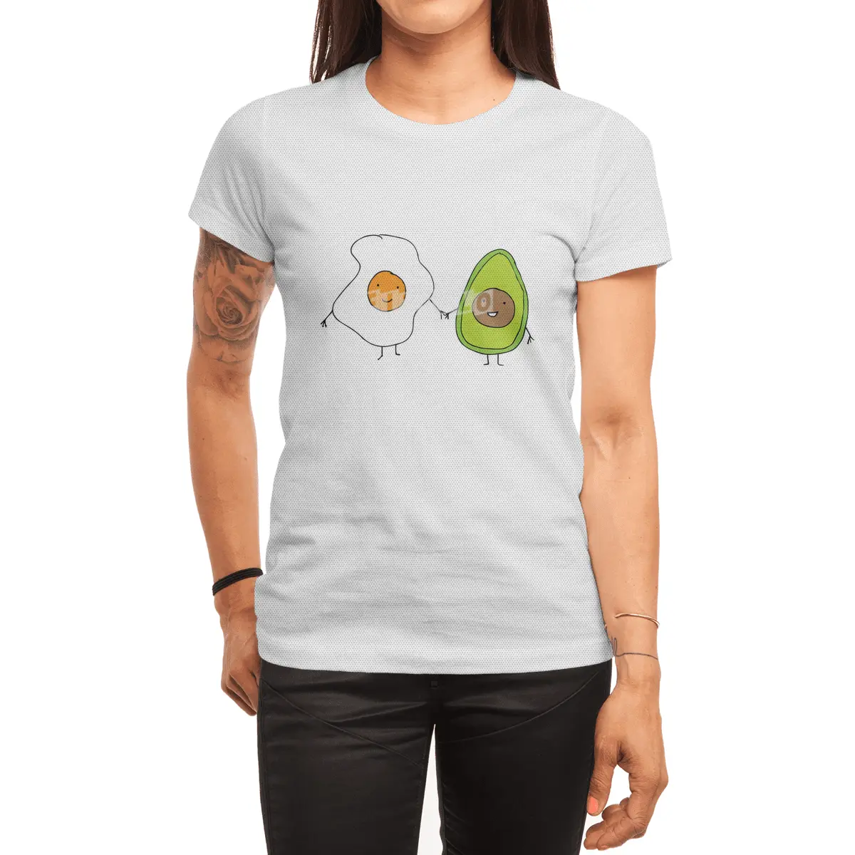 Egg and Avocado Friends Spor T-Shirt
