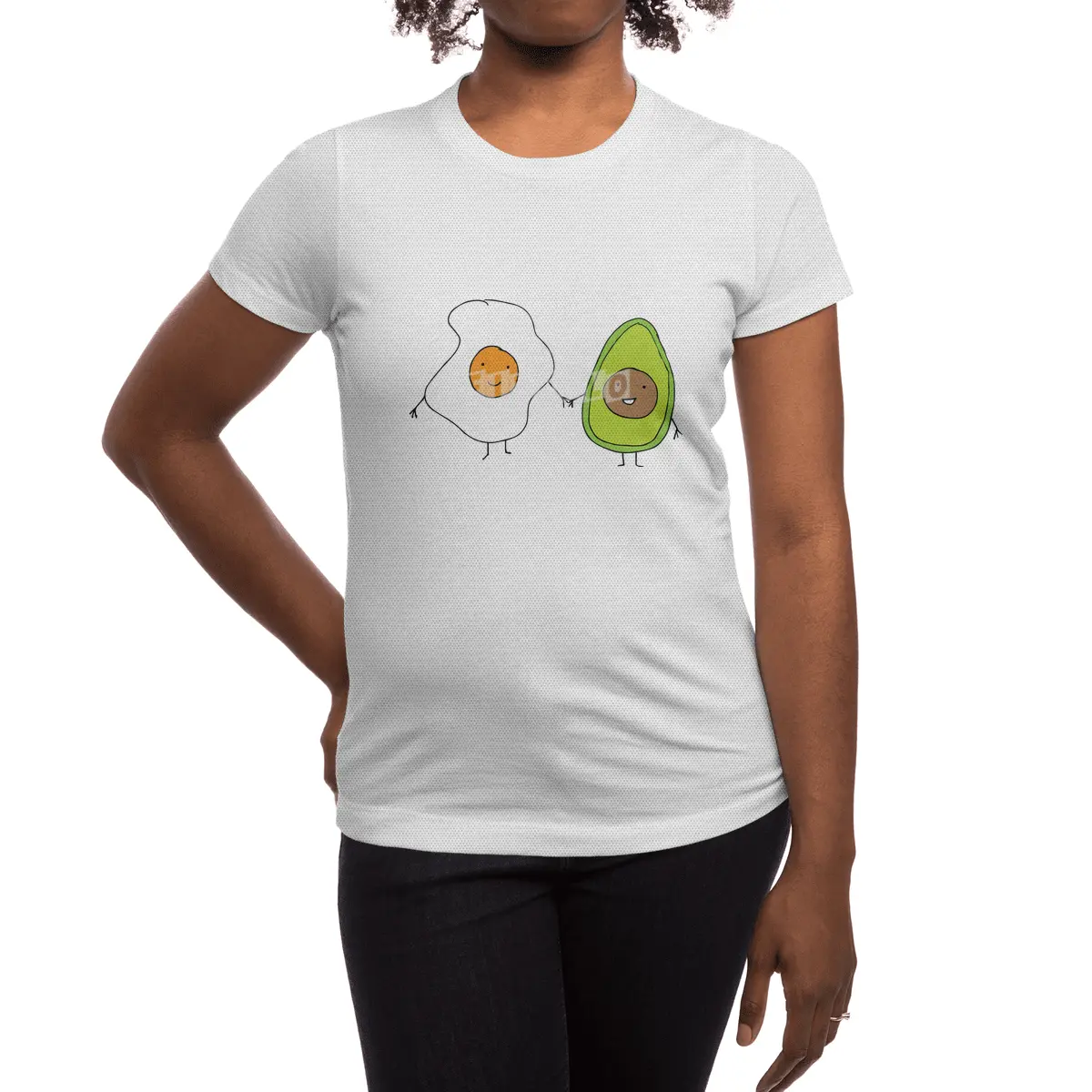 Egg and Avocado Friends Spor T-Shirt