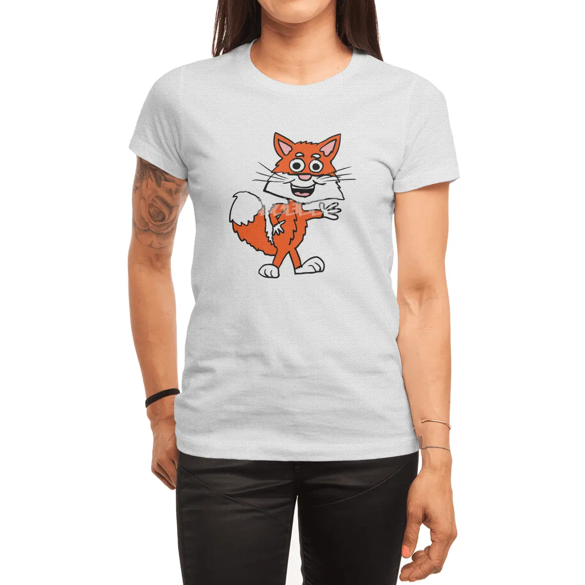 Cartoon fox Spor T-Shirt