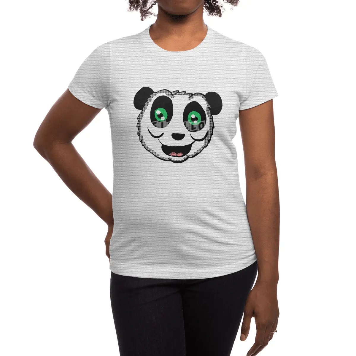 Cartoon Panda head Spor T-Shirt