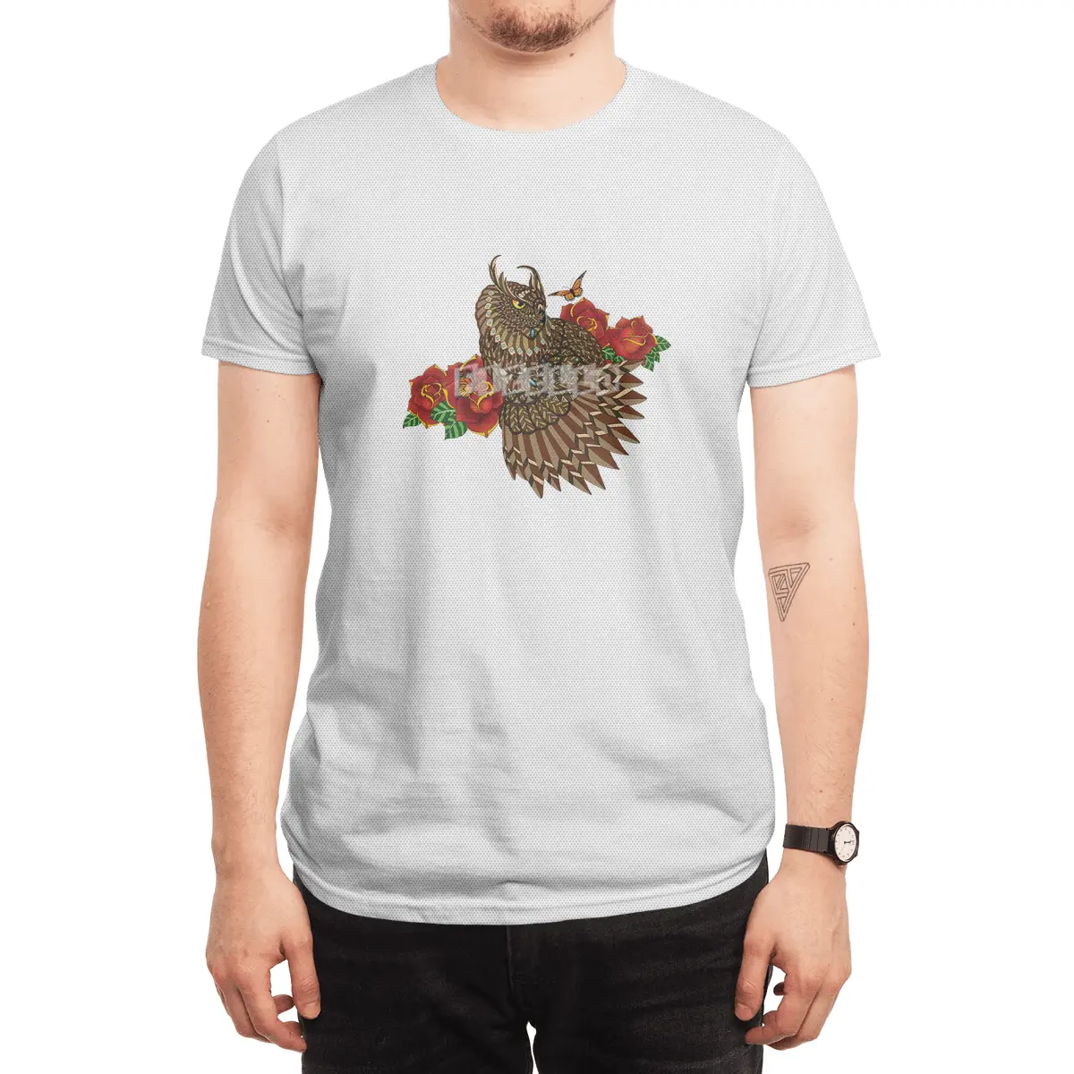 Summer Roses Owl Spor T-Shirt