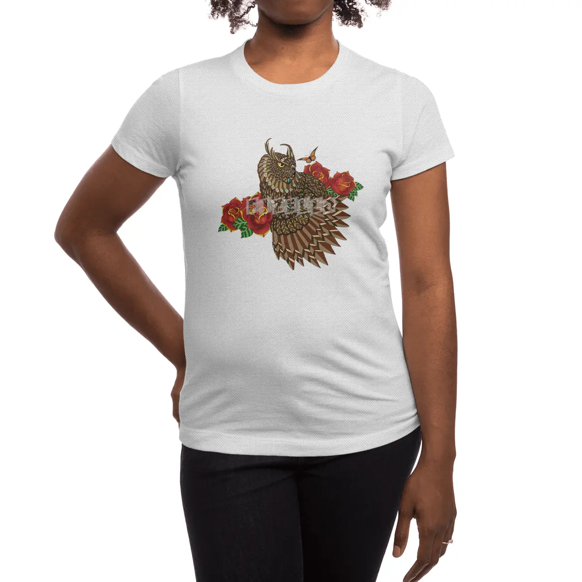 Summer Roses Owl Spor T-Shirt