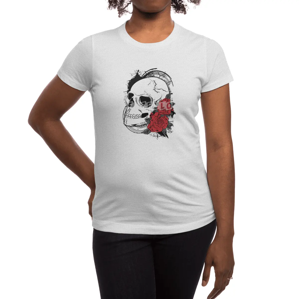 Skull and roses Spor T-Shirt