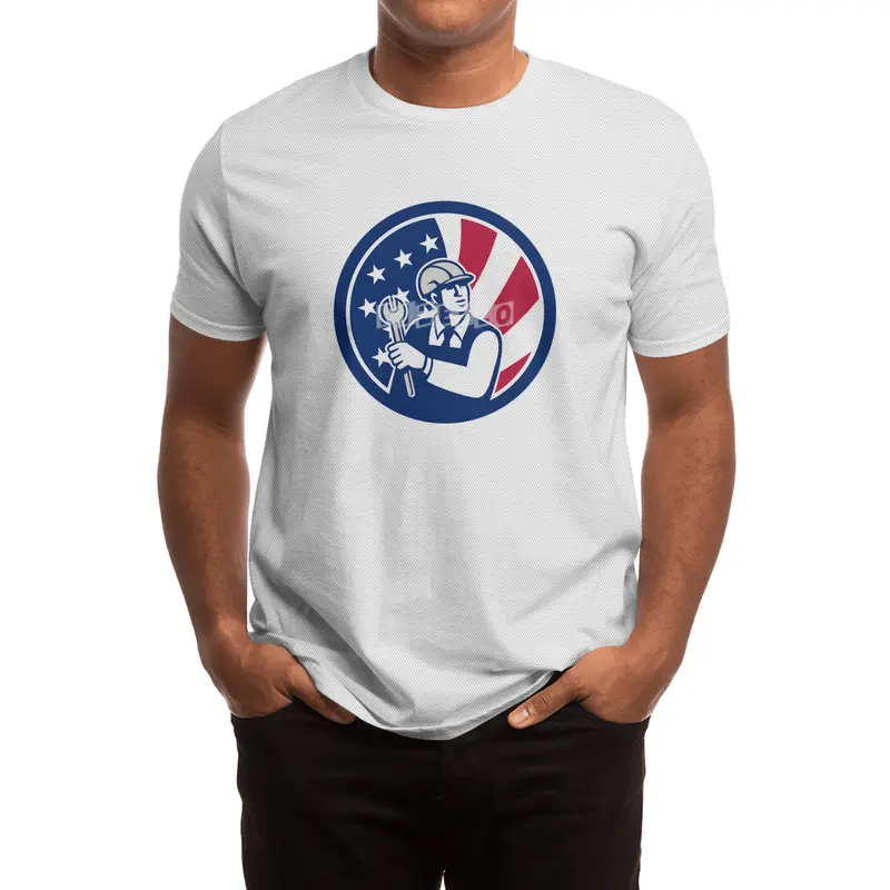 American Engineer USA Flag Icon Spor T-Shirt