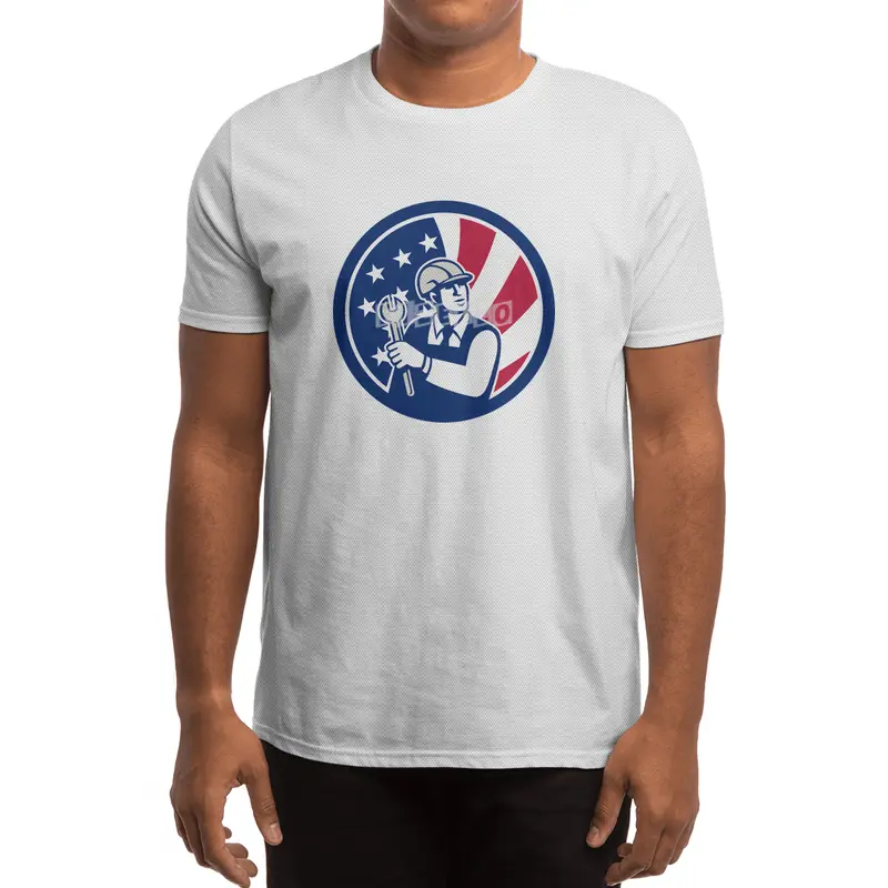 American Engineer USA Flag Icon Spor T-Shirt