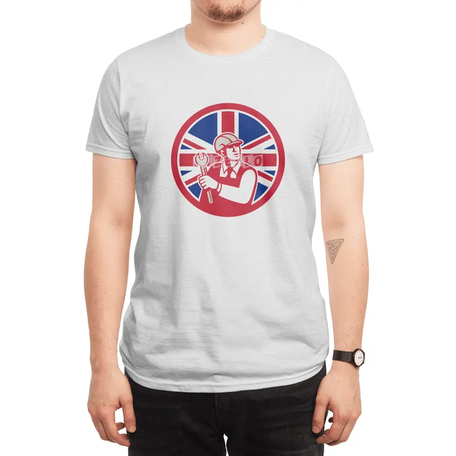 British Engineer Union Jack Flag Icon Spor T-Shirt