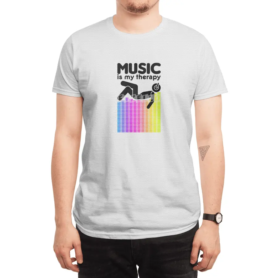 Music Is My Therapy Equalizer DJ Rainbow Sound Engineer Spor T-Shirt