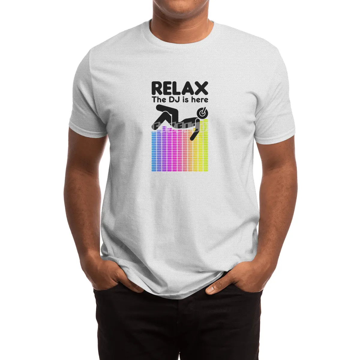 Relax The DJ Is Here Equalizer DJ Rainbow Sound Engineer Spor T-Shirt