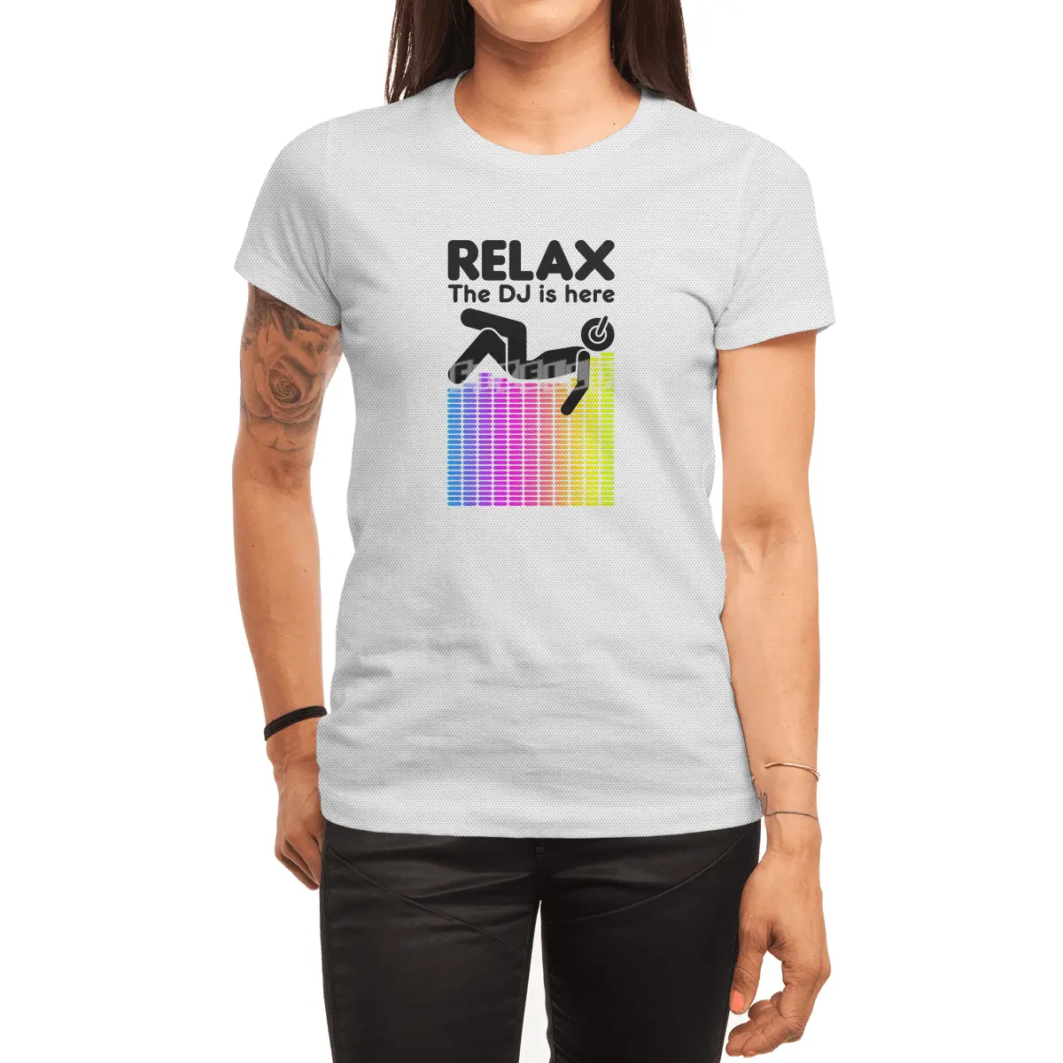 Relax The DJ Is Here Equalizer DJ Rainbow Sound Engineer Spor T-Shirt