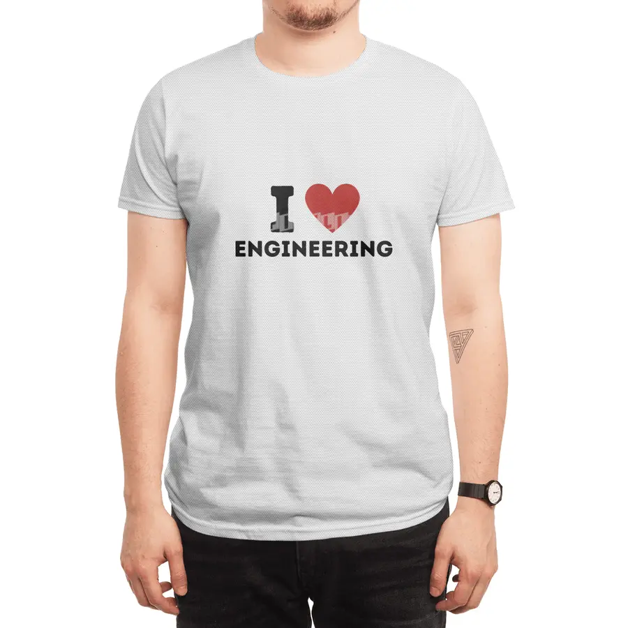 I Love Engineering Simple Heart Design Spor T-Shirt