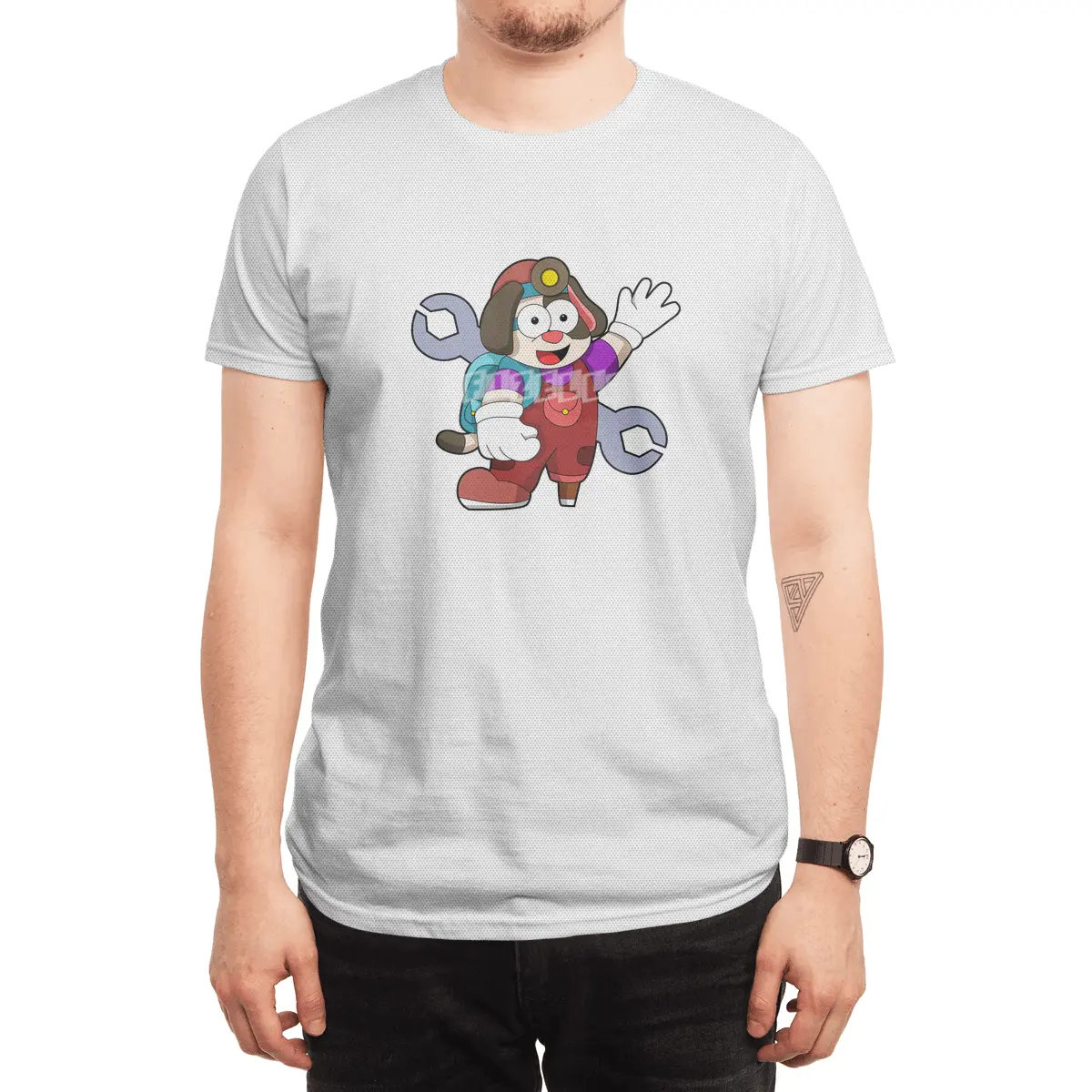Dog as Mechatronics engineer with Wrench Spor T-Shirt