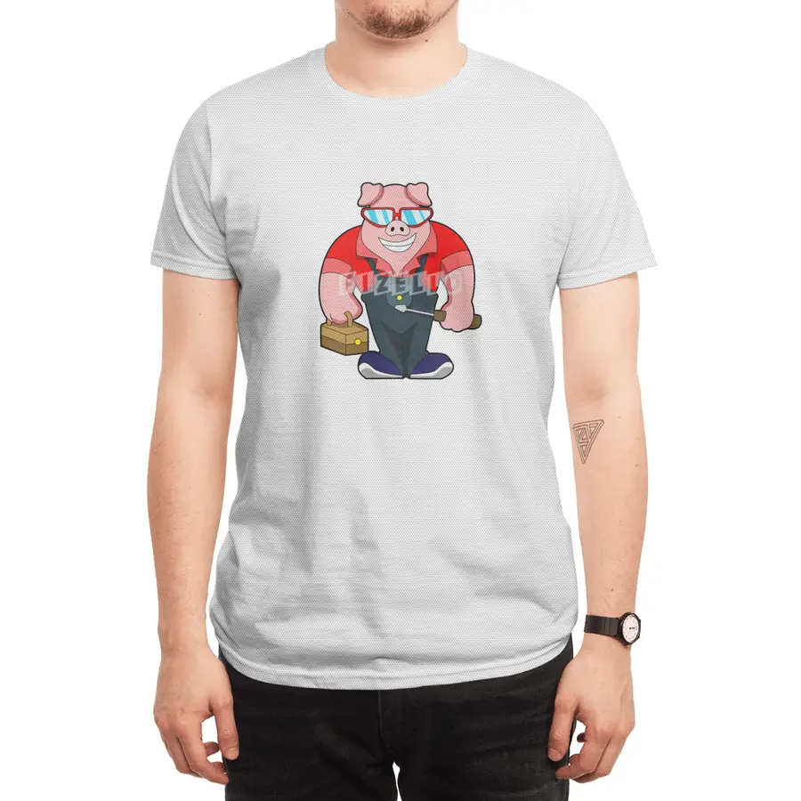 Pig as Mechatronics engineer with Tool box Spor T-Shirt