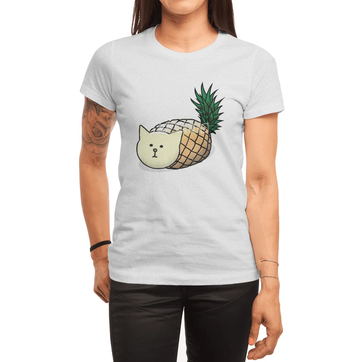 Pineapple Cat Spor T-Shirt