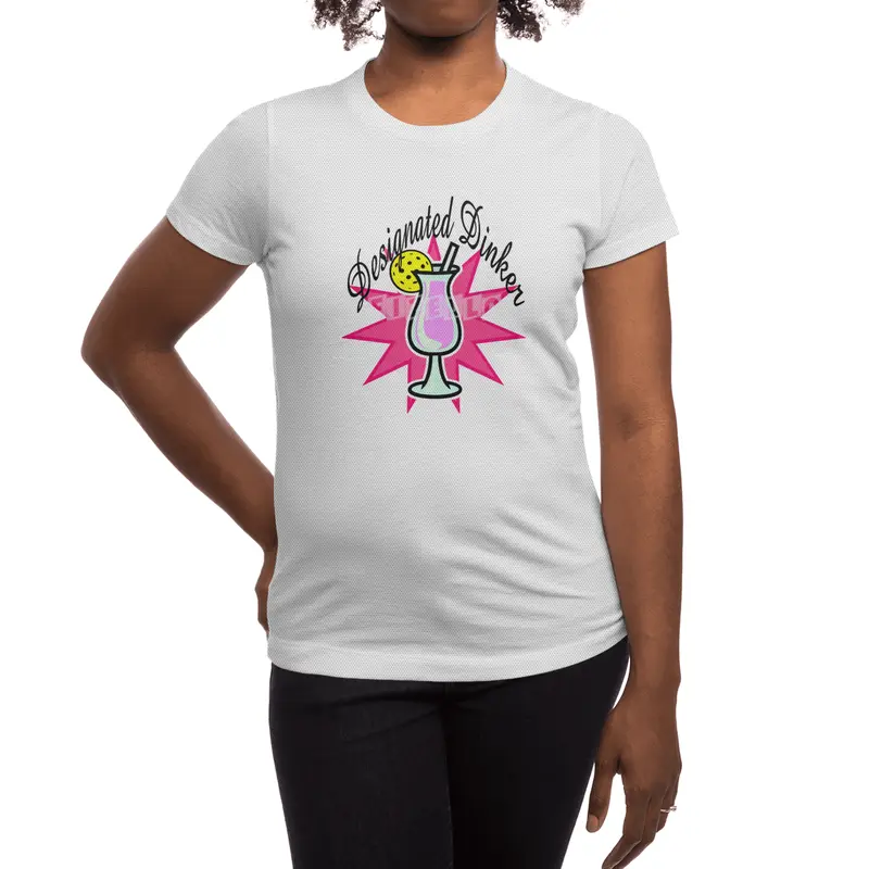 Designated Dinker - Pink Cocktail with Pickleball Pineapple Spor T-Shirt