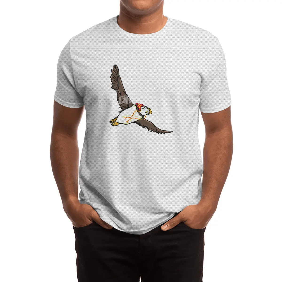 Puffin In A Winter Hat Spor T-Shirt