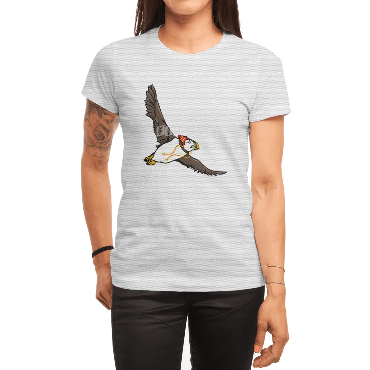 Puffin In A Winter Hat Spor T-Shirt
