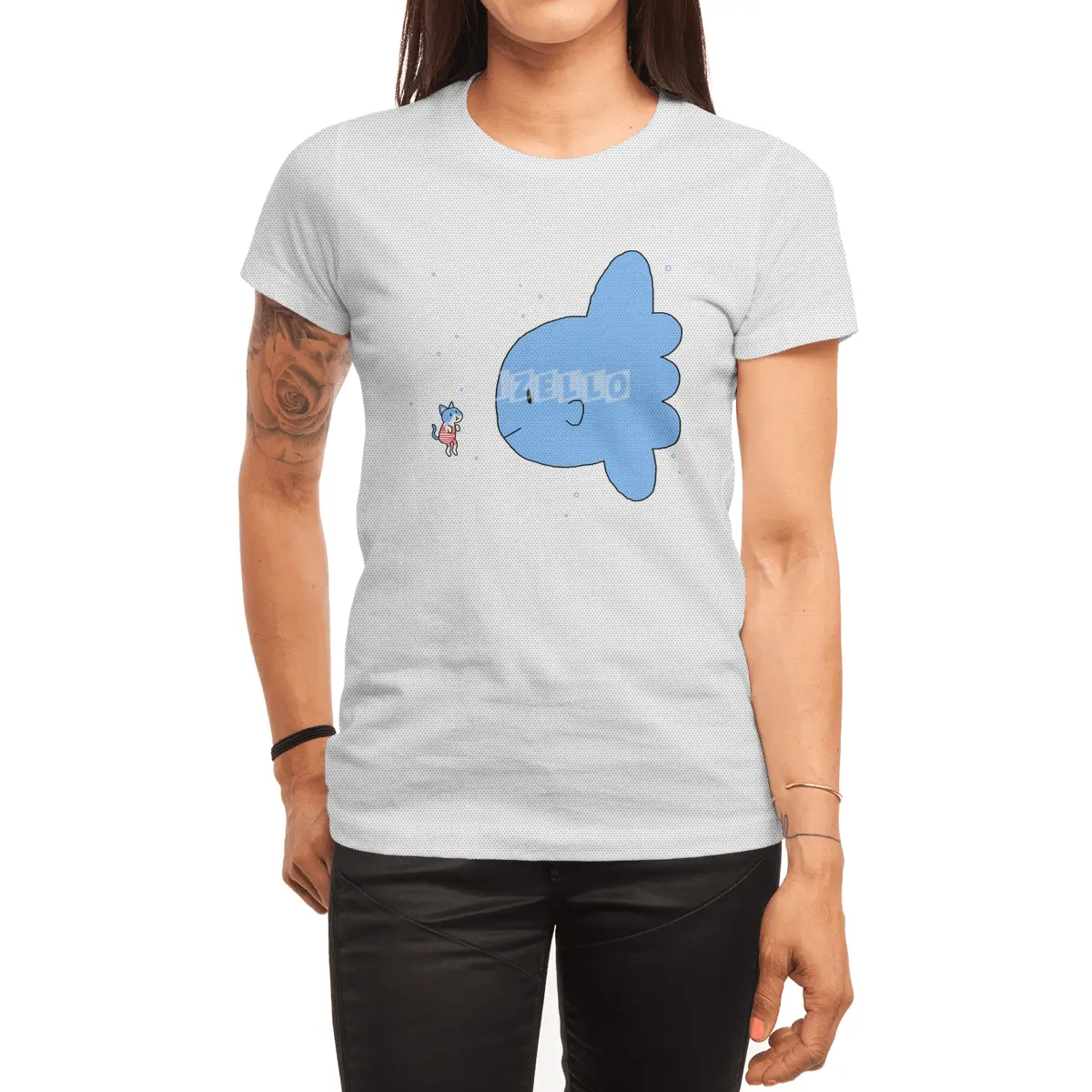 Cat and Luna Fish Spor T-Shirt