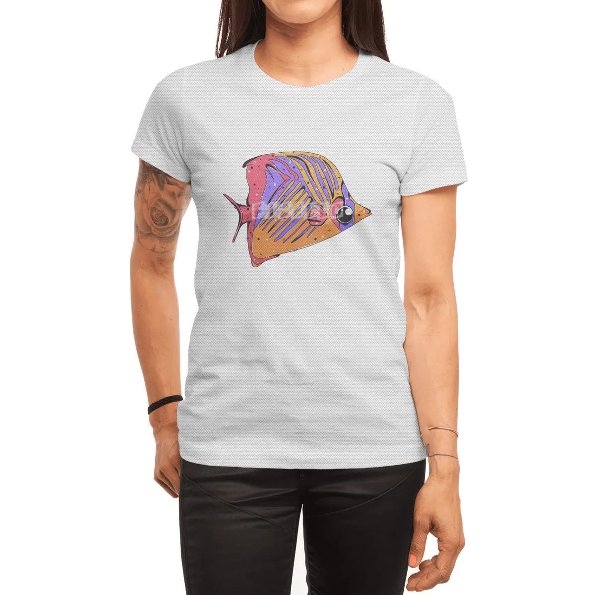 Threadfin Butterflyfish Spor T-Shirt