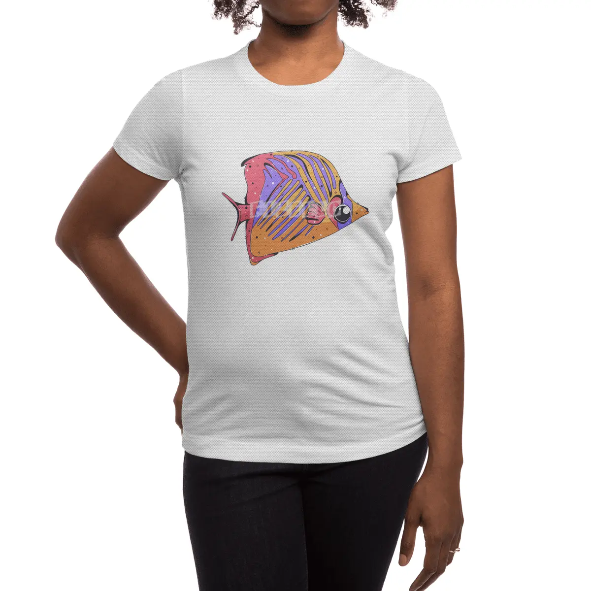 Threadfin Butterflyfish Spor T-Shirt