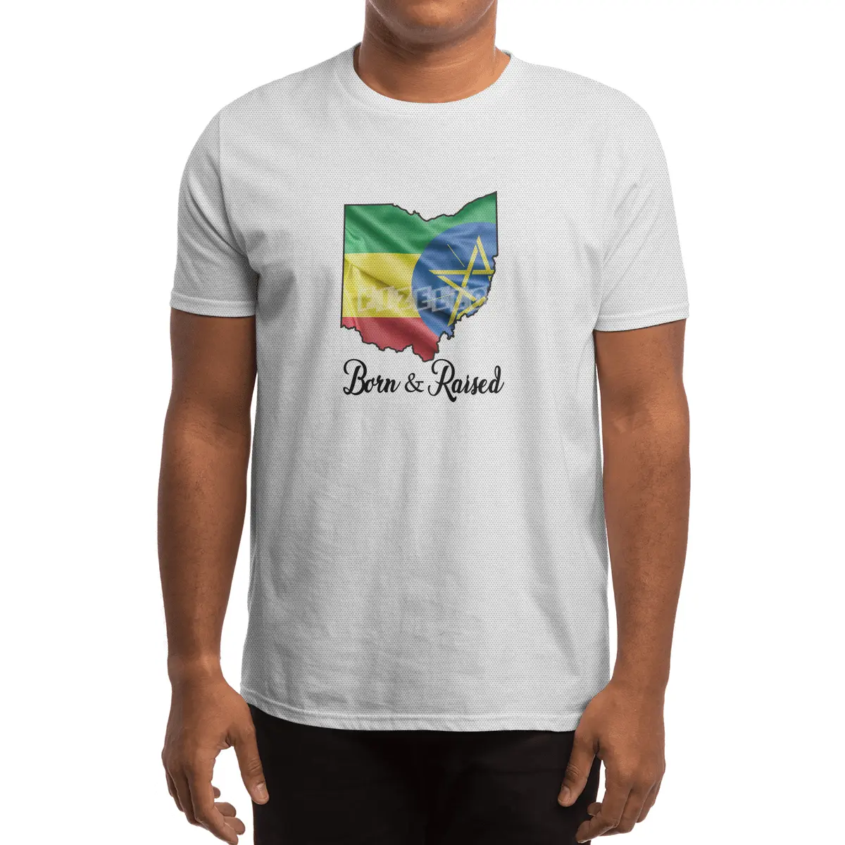 Born in Ethiopia Raised in Ohio Spor T-Shirt