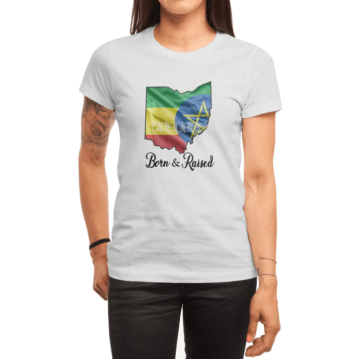 Born in Ethiopia Raised in Ohio Spor T-Shirt