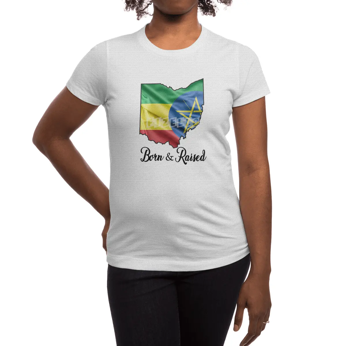 Born in Ethiopia Raised in Ohio Spor T-Shirt